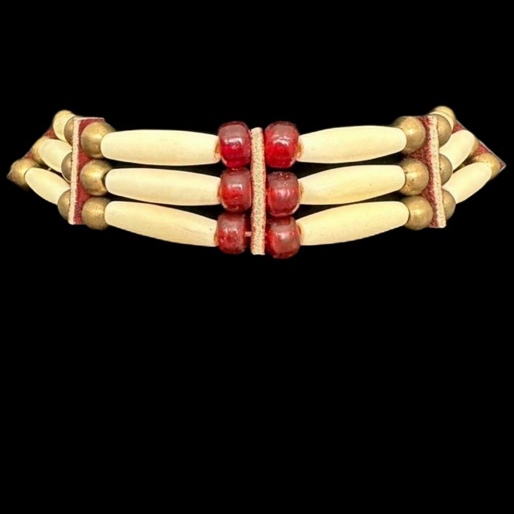 Handmade Traditional Native American Hairpipe Tribal Choker Bead Necklace